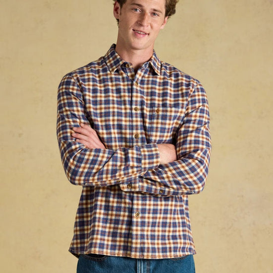 Young Ideas & Henmores -Flannel HW Check Classic Fit -Navy -M