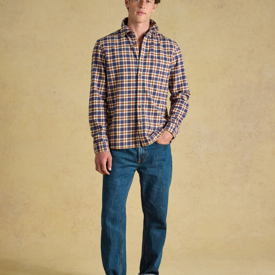Young Ideas & Henmores -Flannel HW Check Classic Fit -Navy -M
