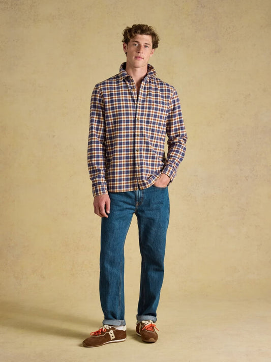 Young Ideas & Henmores -Flannel HW Check Classic Fit -Navy -M