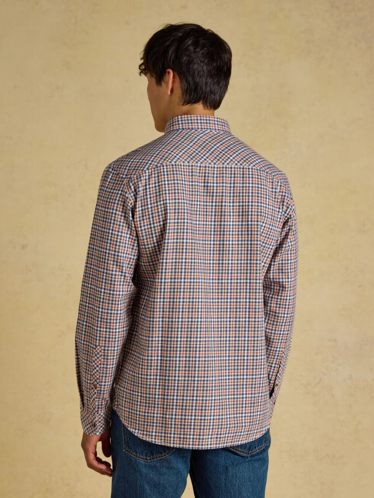 Young Ideas & Henmores -Flannel LW Check Classic Fit -Oatmeal -M