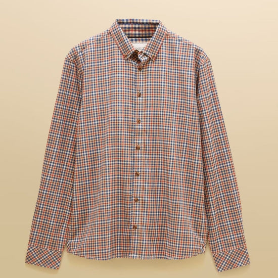 Young Ideas & Henmores -Flannel LW Check Classic Fit -Oatmeal -M