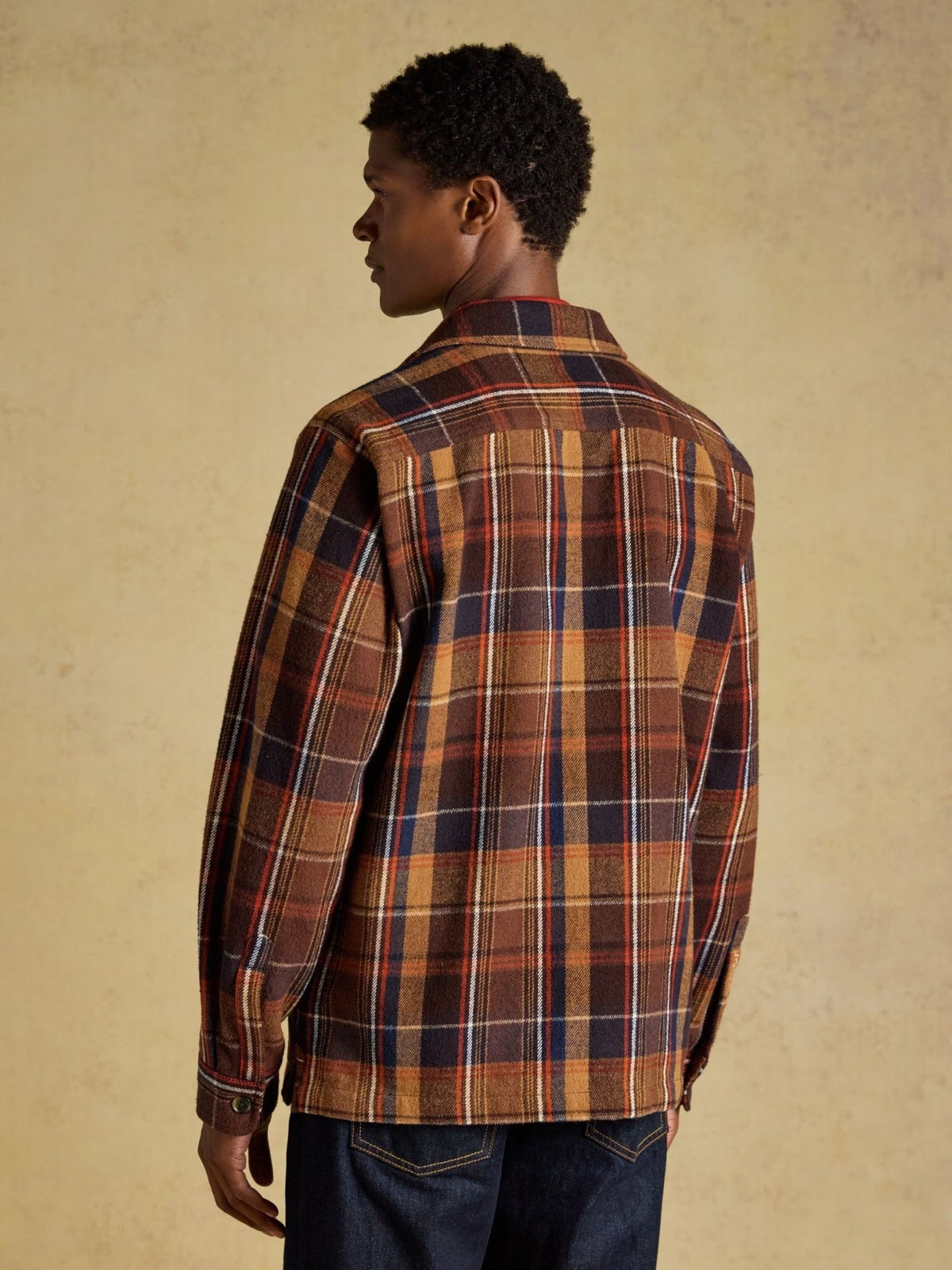 Young Ideas & Henmores -Flannel Overshirt -Brown -M