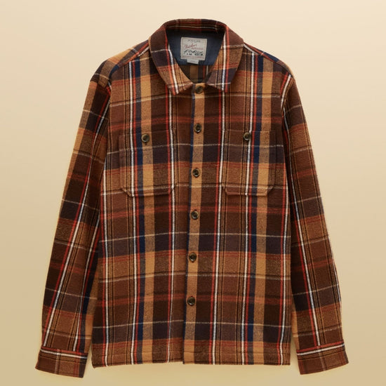 Young Ideas & Henmores -Flannel Overshirt -Brown -M