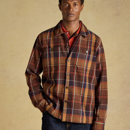 Young Ideas & Henmores -Flannel Overshirt -Brown -M
