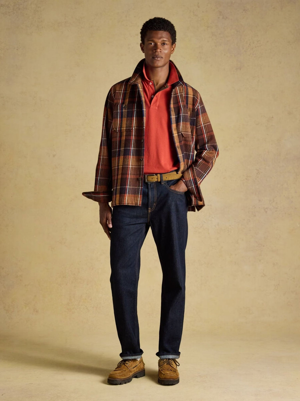 Young Ideas & Henmores -Flannel Overshirt -Brown -M