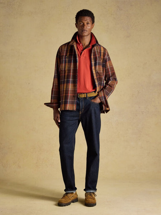 Young Ideas & Henmores -Flannel Overshirt -Brown -M