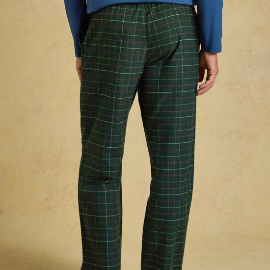 Young Ideas & Henmores -Flannel PJ Trouser -Burgundy Red Check -M
