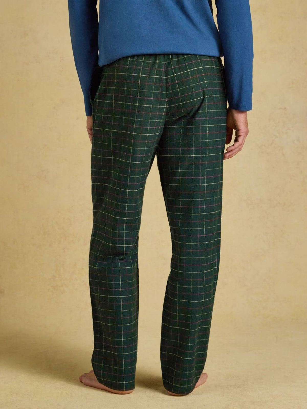 Young Ideas & Henmores -Flannel PJ Trouser -Burgundy Red Check -M