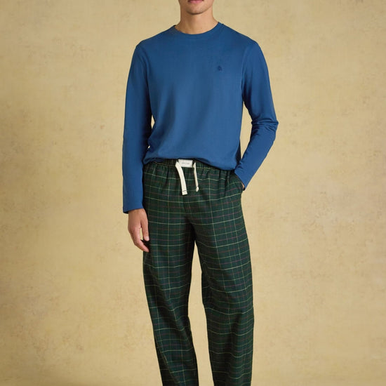 Young Ideas & Henmores -Flannel PJ Trouser -Burgundy Red Check -M
