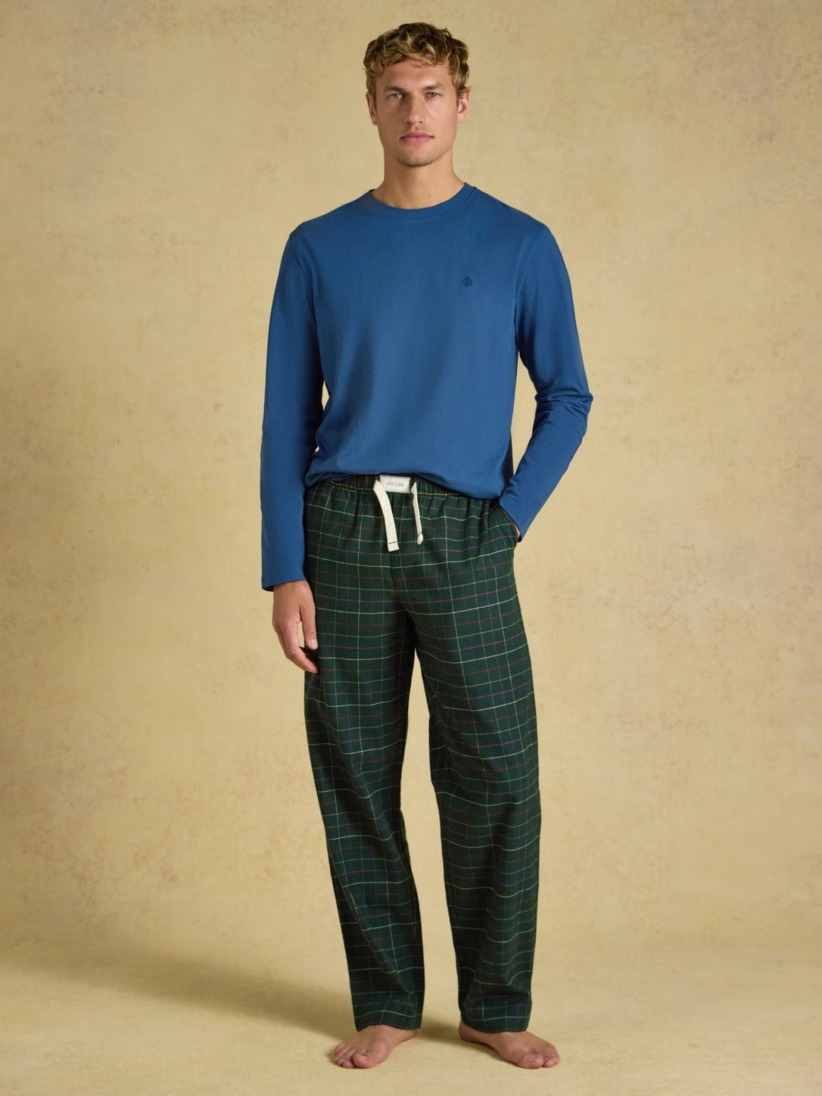 Young Ideas & Henmores -Flannel PJ Trouser -Burgundy Red Check -M