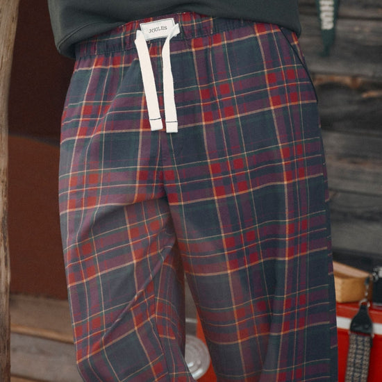 Young Ideas & Henmores -Flannel PJ Trouser -Burgundy Red Check -M