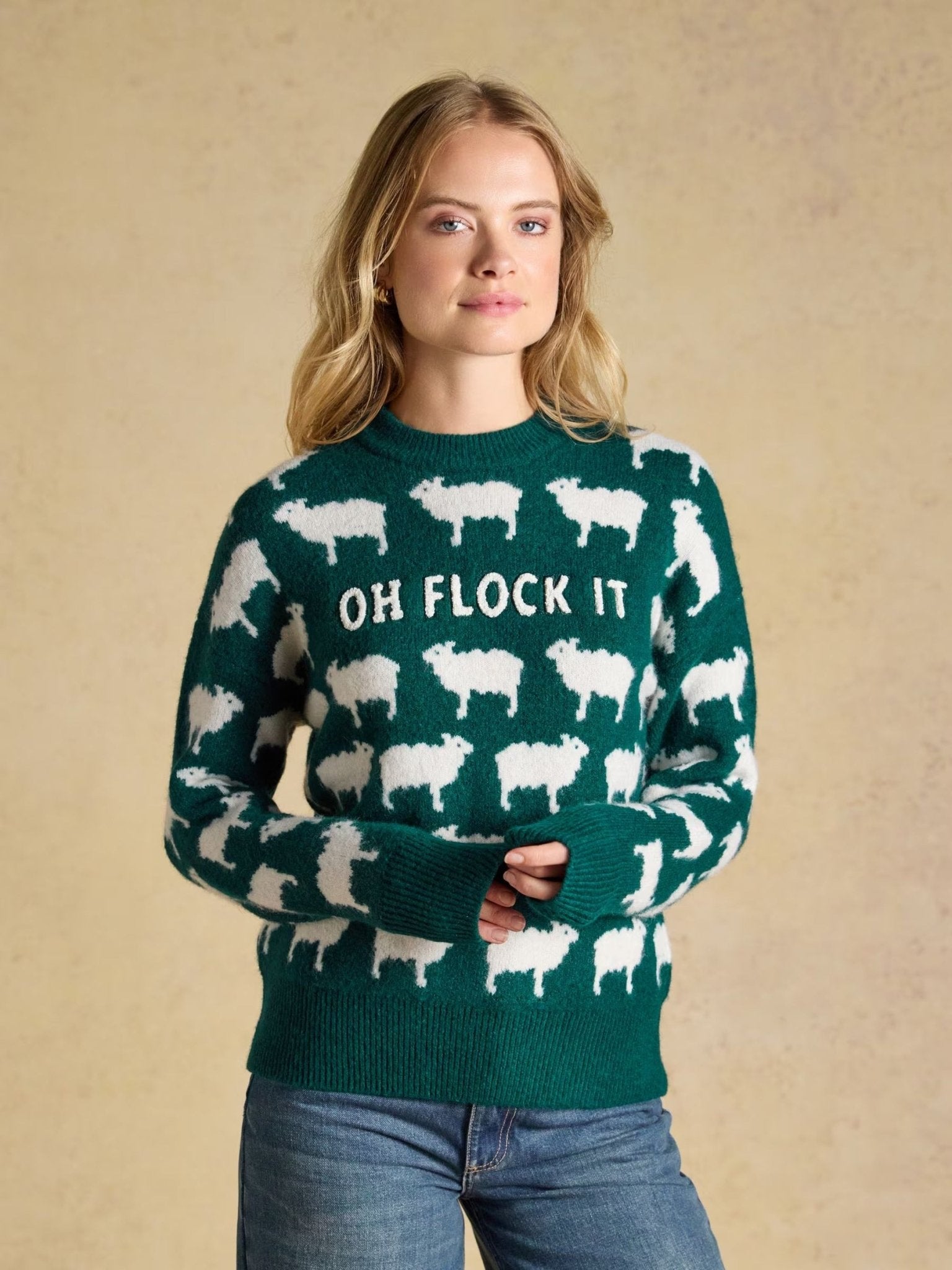 Young Ideas & Henmores -Flock Knit -Green -L