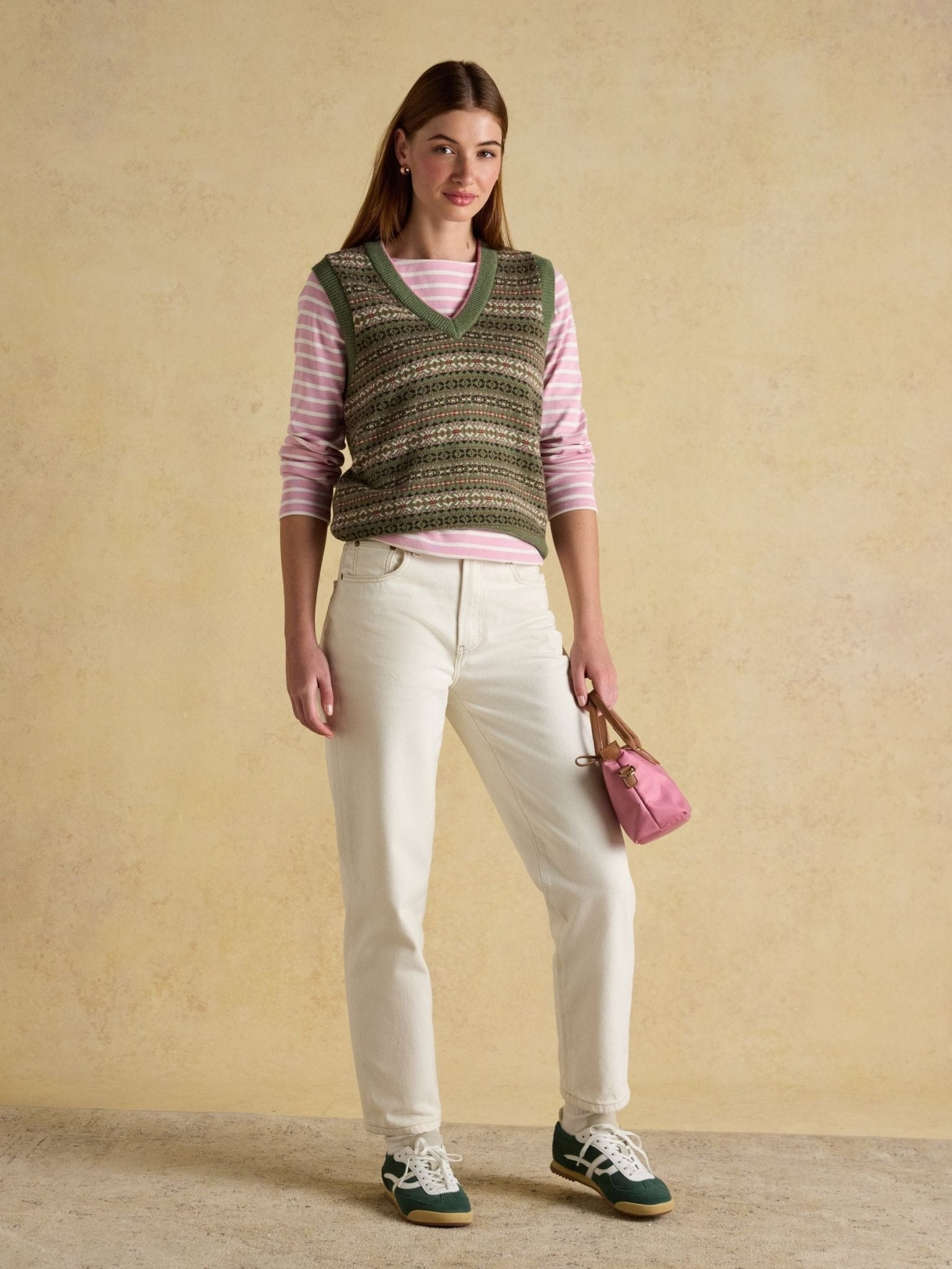 Young Ideas & Henmores - Harbour Jersey Top - Pink/White Stripe - 8