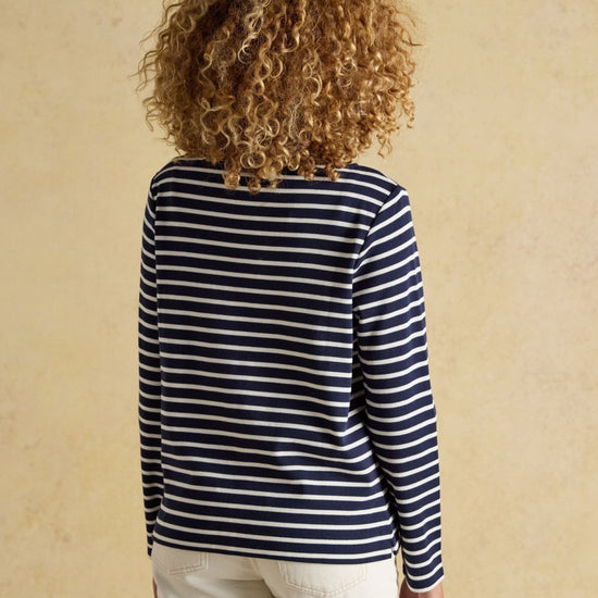 Young Ideas & Henmores - Harbour Jersey Top - Navy/White Stripe - 8