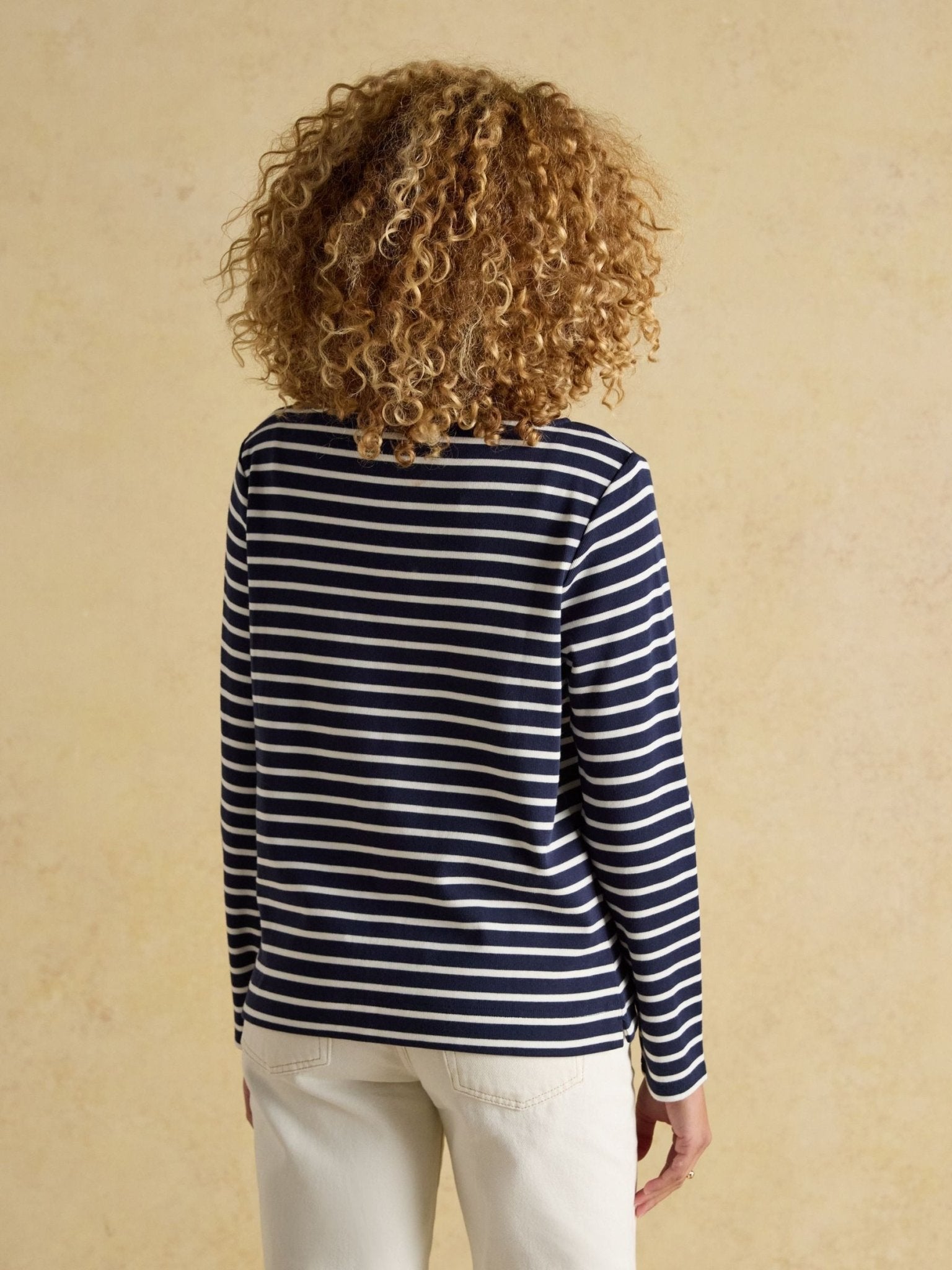 Young Ideas & Henmores - Harbour Jersey Top - Navy/White Stripe - 8