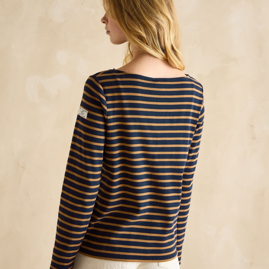 Young Ideas & Henmores - Harbour Jersey Top - Navy/White Stripe - 8