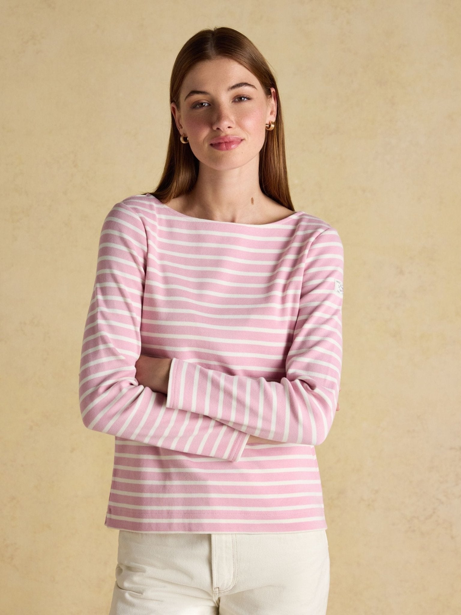 Young Ideas & Henmores - Harbour Jersey Top - Pink/White Stripe - 8