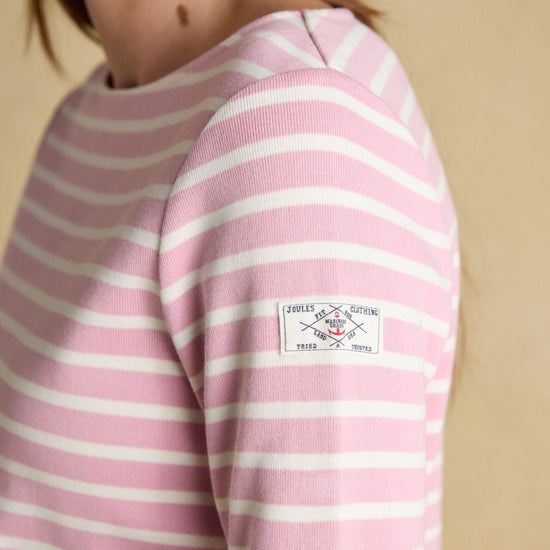 Young Ideas & Henmores - Harbour Jersey Top - Pink/White Stripe - 8