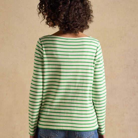 Young Ideas & Henmores - Harbour Jersey Top - Green/White Stripe - 8