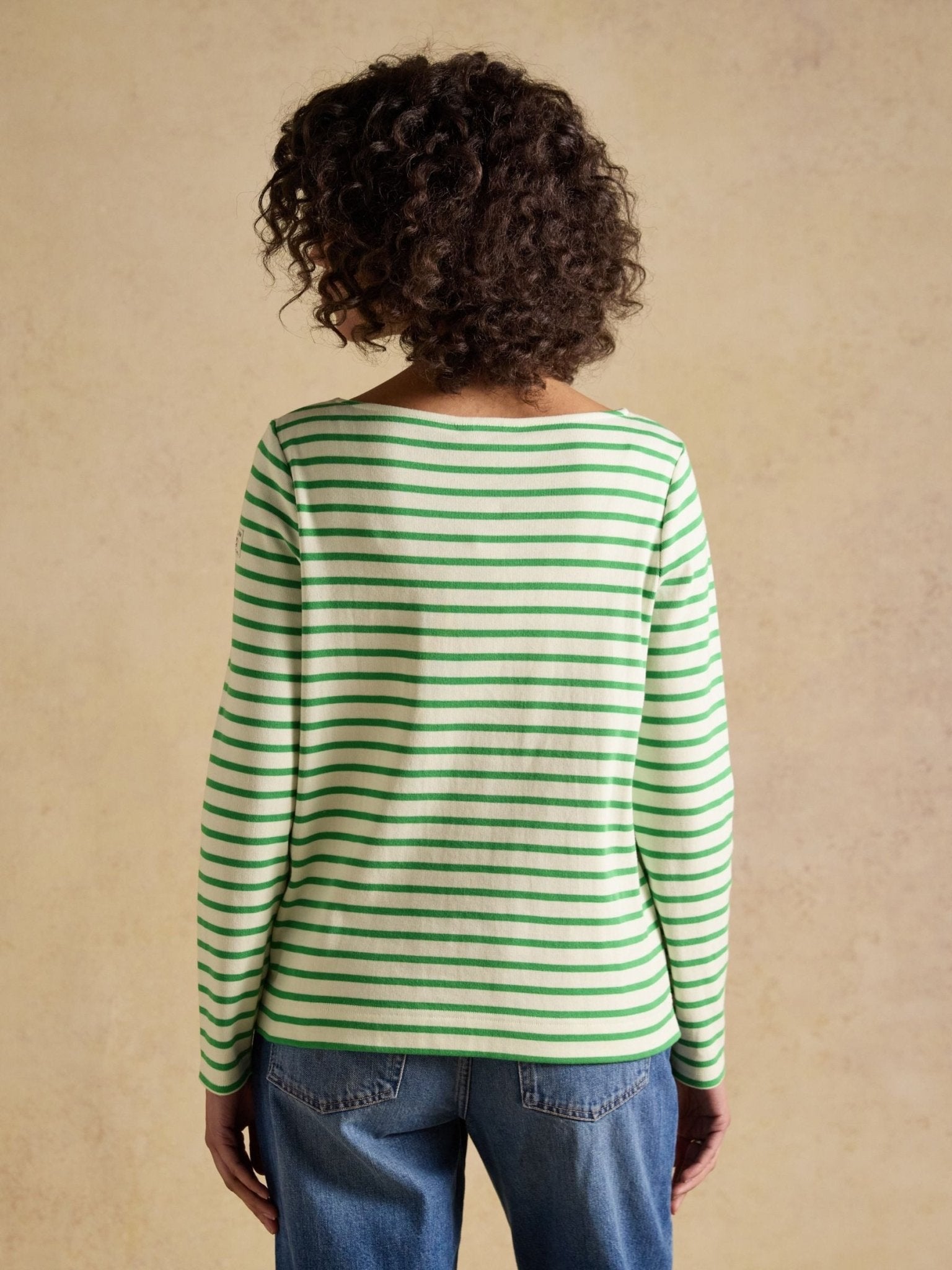 Young Ideas & Henmores - Harbour Jersey Top - Green/White Stripe - 8