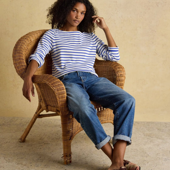 Young Ideas & Henmores - Harbour Jersey Top - Blue/White Stripe - 8