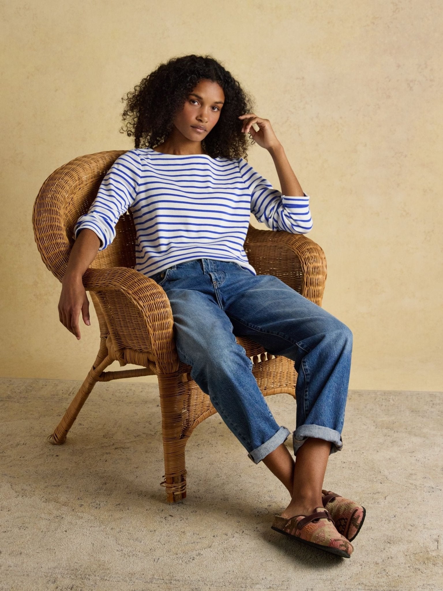 Young Ideas & Henmores - Harbour Jersey Top - Blue/White Stripe - 8