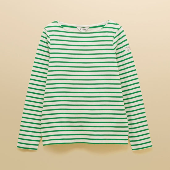Young Ideas & Henmores - Harbour Jersey Top - Green/White Stripe - 8