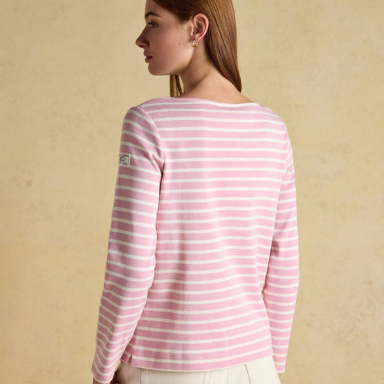 Young Ideas & Henmores - Harbour Jersey Top - Pink/White Stripe - 8