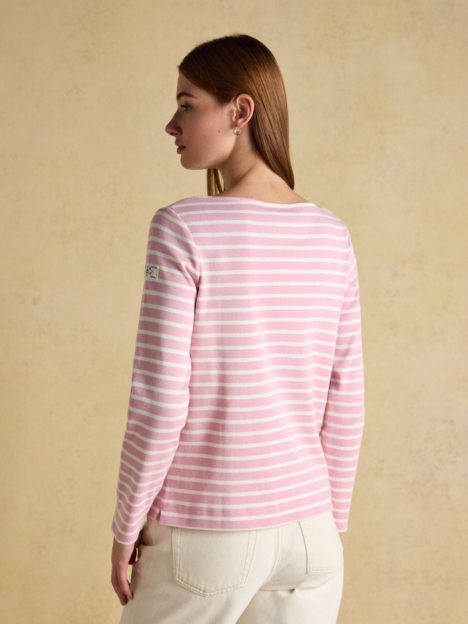 Young Ideas & Henmores - Harbour Jersey Top - Pink/White Stripe - 8