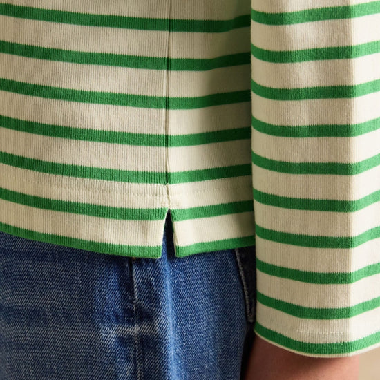 Young Ideas & Henmores - Harbour Jersey Top - Green/White Stripe - 8