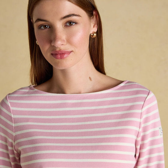 Young Ideas & Henmores - Harbour Jersey Top - Pink/White Stripe - 8