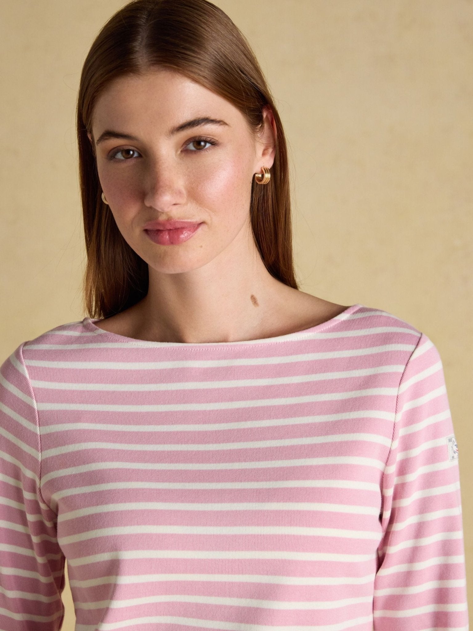 Young Ideas & Henmores - Harbour Jersey Top - Pink/White Stripe - 8