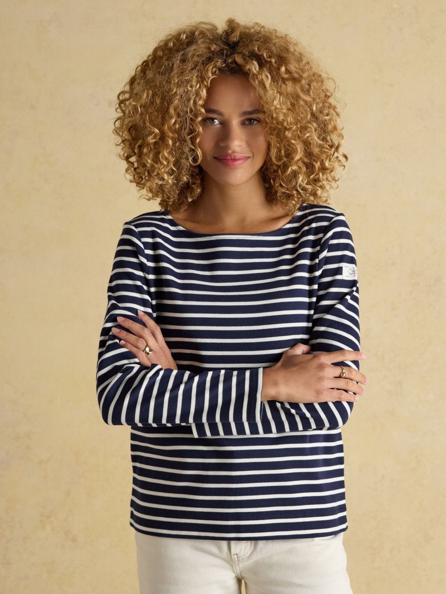 Young Ideas & Henmores - Harbour Jersey Top - Navy/White Stripe - 8