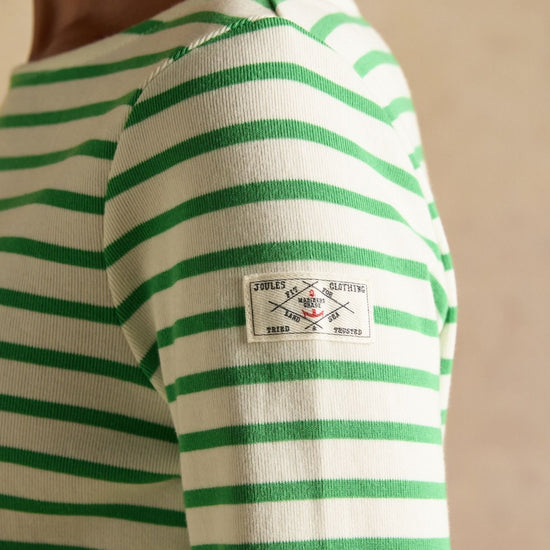 Young Ideas & Henmores - Harbour Jersey Top - Green/White Stripe - 8