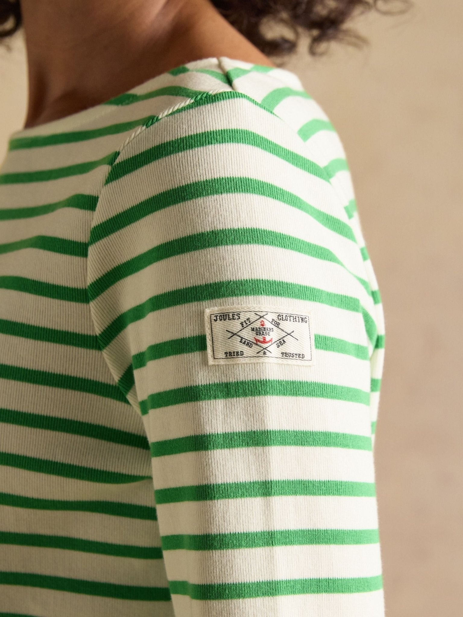 Young Ideas & Henmores - Harbour Jersey Top - Green/White Stripe - 8