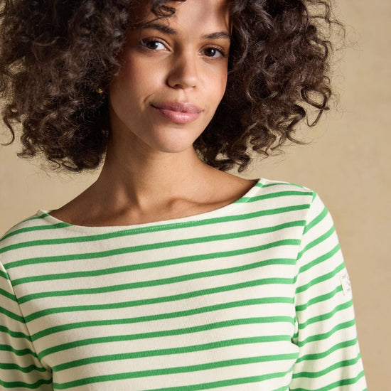 Young Ideas & Henmores - Harbour Jersey Top - Green/White Stripe - 8