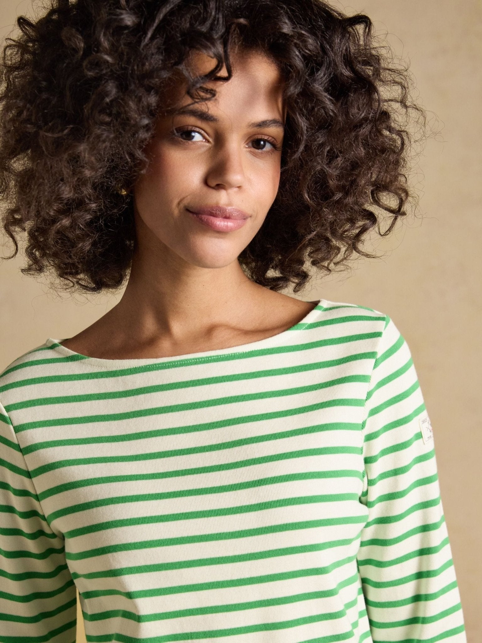 Young Ideas & Henmores - Harbour Jersey Top - Green/White Stripe - 8
