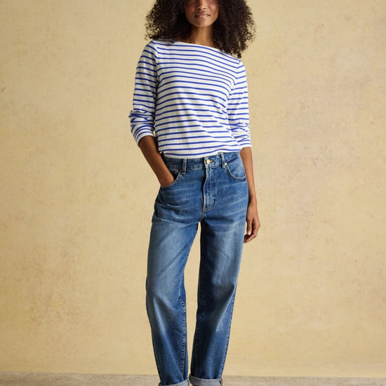 Young Ideas & Henmores - Harbour Jersey Top - Blue/White Stripe - 8