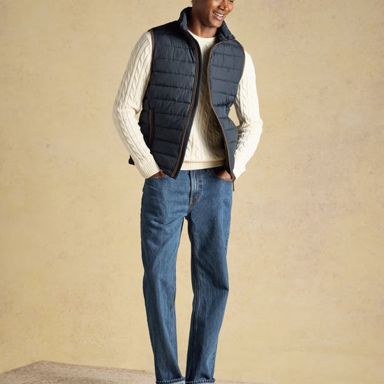 Young Ideas & Henmores -Heritage Padded Gilet -Navy -M