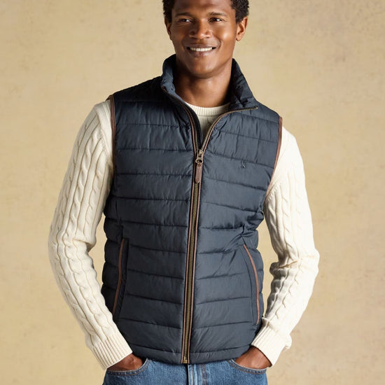 Young Ideas & Henmores -Heritage Padded Gilet -Navy -M