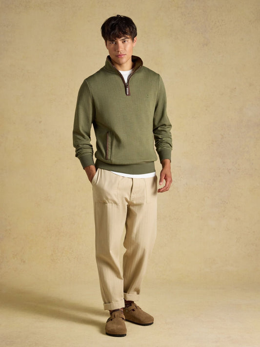 Young Ideas & Henmores -Heritage Sweat 1/4 Zip -Green -M