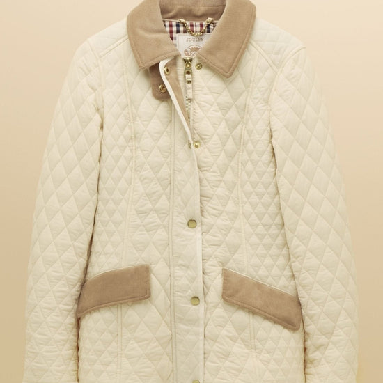 Young Ideas/Henmores - Highclere Diamond Quilted Jacket - Neutral - 8