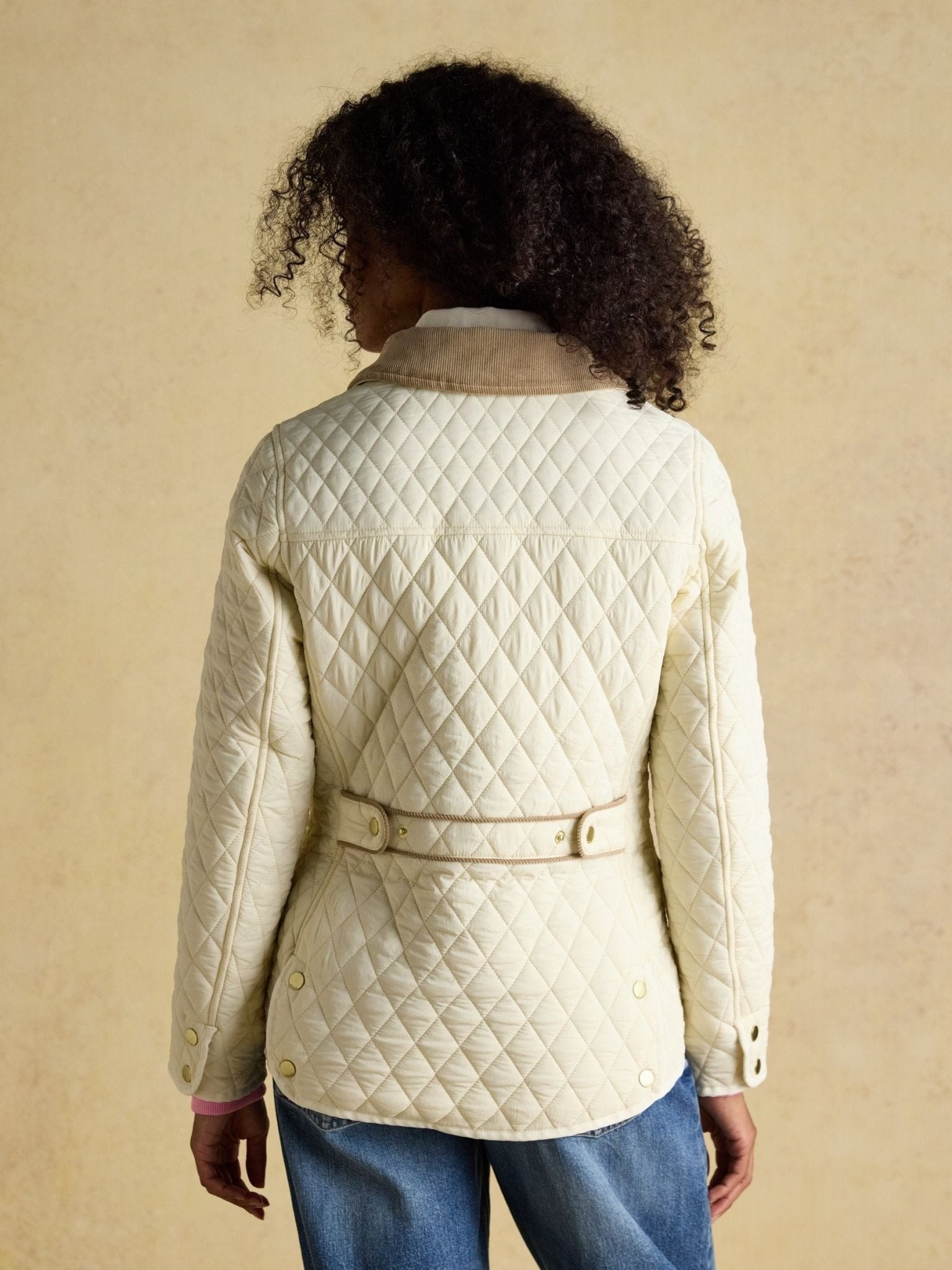 Young Ideas/Henmores - Highclere Diamond Quilted Jacket - Neutral - 8