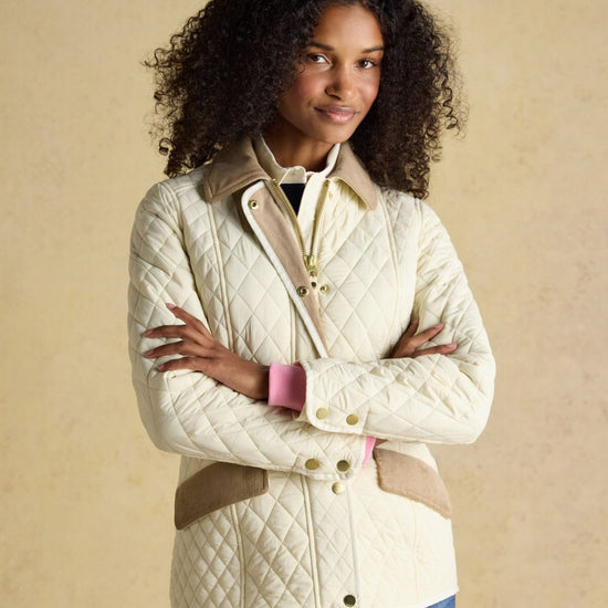 Young Ideas/Henmores - Highclere Diamond Quilted Jacket - Neutral - 8