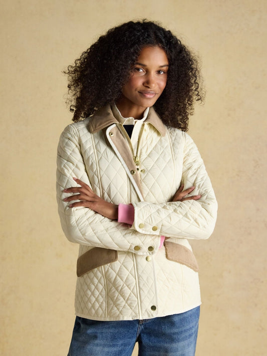 Young Ideas/Henmores - Highclere Diamond Quilted Jacket - Neutral - 8