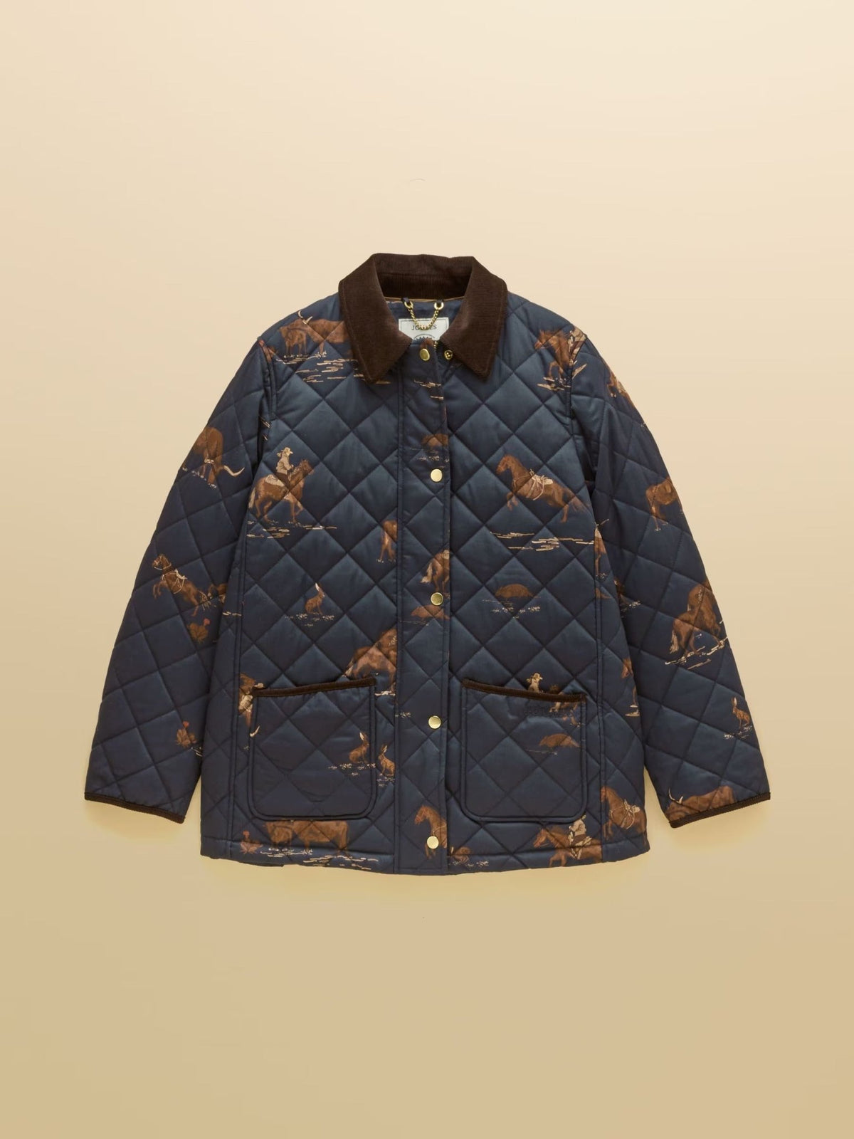 Young Ideas & Henmores -Highgrove Quilted Jacket -Navy Print -8