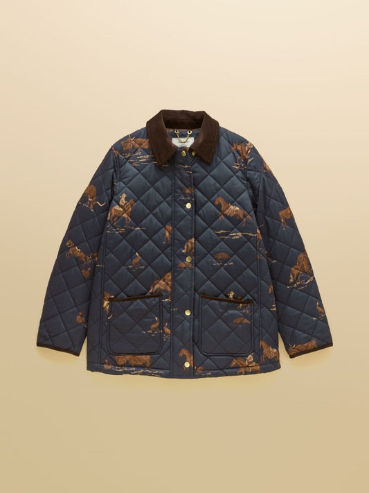 Young Ideas & Henmores -Highgrove Quilted Jacket -Navy Print -8