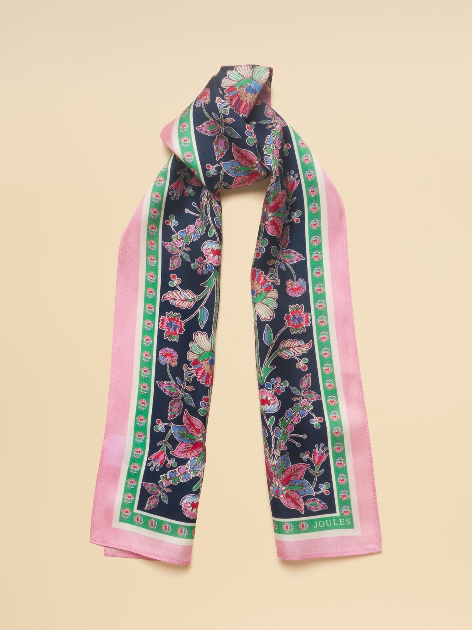 Young Ideas/Henmores - Highgrove Scarf - Navy Pink Floral - OS