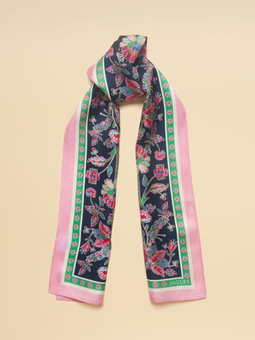 Young Ideas/Henmores - Highgrove Scarf - Navy Pink Floral - OS