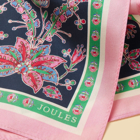 Young Ideas/Henmores - Highgrove Scarf - Navy Pink Floral - OS